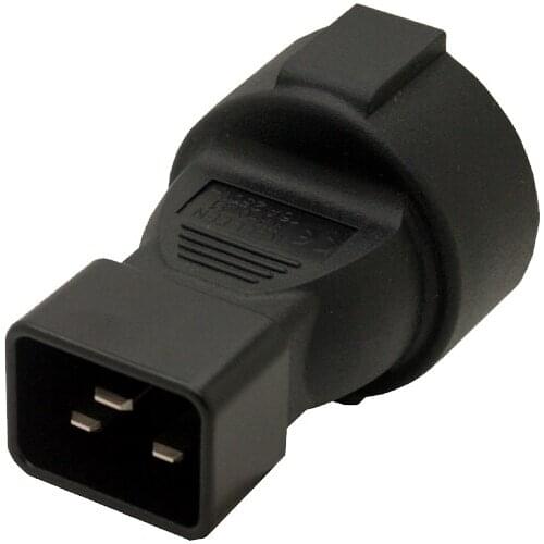 Power Plug Adapter, IEC 320 C20 Male to 3Pin European Female Power Adapter For PDU UPS
