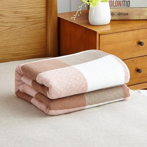 Modern Grid Cotton Blanket for Baby Wraps Home Bedsheet Summer Bedding Quilt Women Outer Mantas Dropshopping