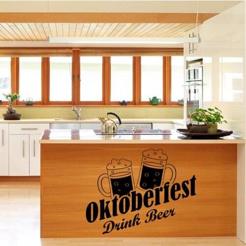Modern Beer Waterproof Kitchen Wall Stickers Art Decal Decor For Home Decoration Refrigerator Wallstickers Mural Wallpaper