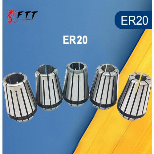 High precision ER20 1mm 1.5mm 2mm 2.5mm 3 3.5 4mm ER spring collet chuck for CNC Lathe milling machine tool holder