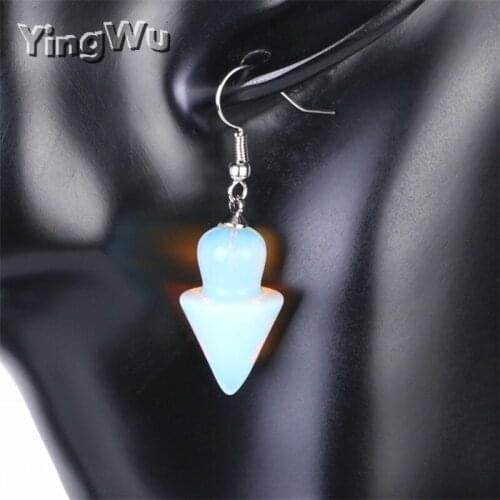 Yingwu 10pairs Wholesale Lots 2019 Mushroom Onyx Agates Quartz Natural Stone Dangle Earrings Women Wedding Party Jewelry