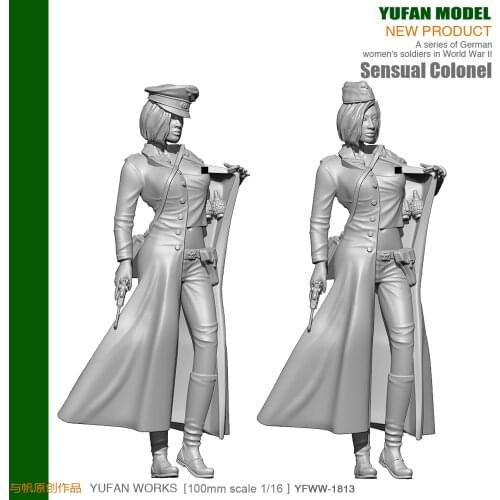 Yufan Model 1/18 Resin Kits Figure Sexy Women Officers Resin Soldiers 90mm YFWW-1813