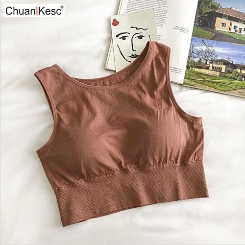 Womens Seamless Vest Traceless Rimless Bra Sports Vest Comfortable And Soft Undergarment For Women
