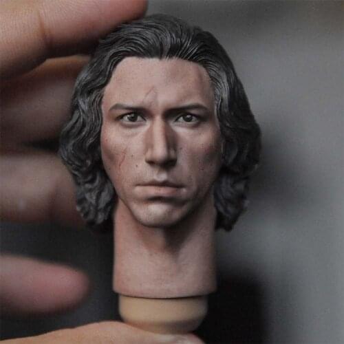 1/6 Kylo Ren Adam Douglas Driver Head Sculpt PVC Male Soldier Head Carving Model Fit 12 inch Action Figure Body