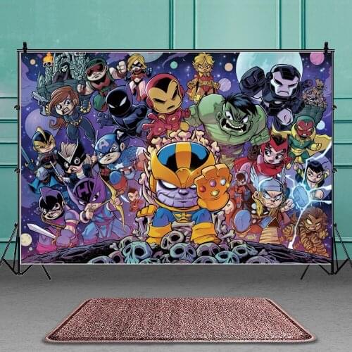 1set Party Backdrops Marvel Super Hero Spiderman Customize Birthday Decorations Wedding Decoration Backdrop Photozone Girl Toys