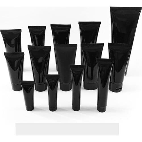 10 15 20 30 40 50 80 100ml Cosmetic Soft Tube Glossy/Matte Squeeze Bottle Empty Black Lotion Storage Hose 50pcs/lot