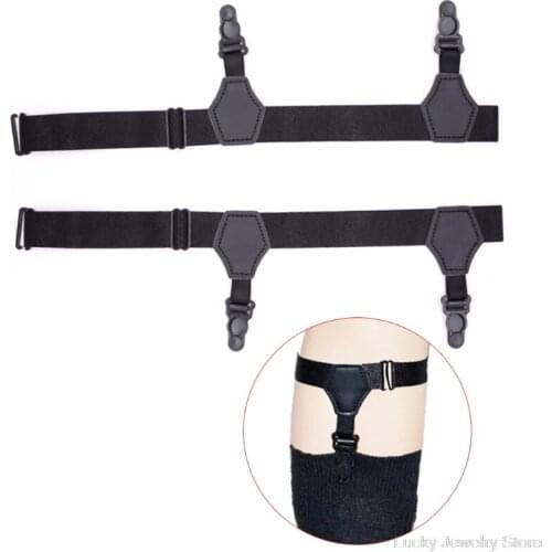 2Pcs/Set Unisex Socks Garters Belt Suspenders Adjustable Non-slip Double Clips F25 21 Dropshipping