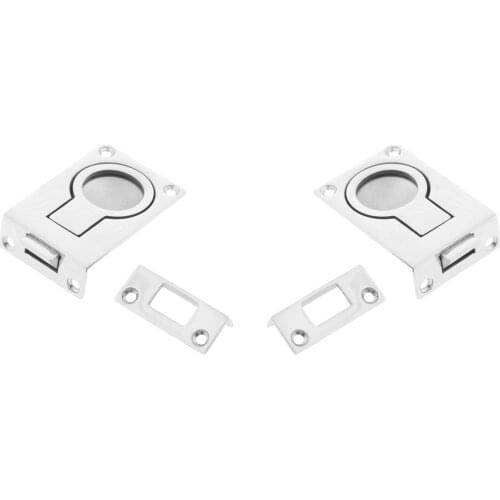 2 Pcs Marine 316 Stainless Recessed Hatch Pull Buckle Floor Latch Flush Ring Pull for Water Sports Dinghy Yacht Accessory
