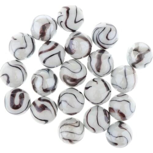 20x Tiger Stripes Marbles Glass Ball 25mm Boulders Stress Swirl Toy Decor