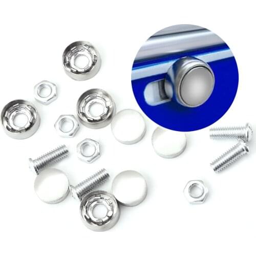 Car License Plate Bolts Frame Chrome Screws for VW Golf 4 7 5 MK4 Mazda 6 cx-5 Peugeot 206 207 208 508 Touareg Tiguan 2017 2018