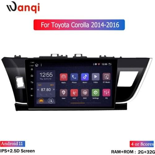 Wan qi 10.1 inch car Radio GPS Navigation Android 8.1 for Toyota Corolla Altis 2014-2016 Rear camera DVR Carplay