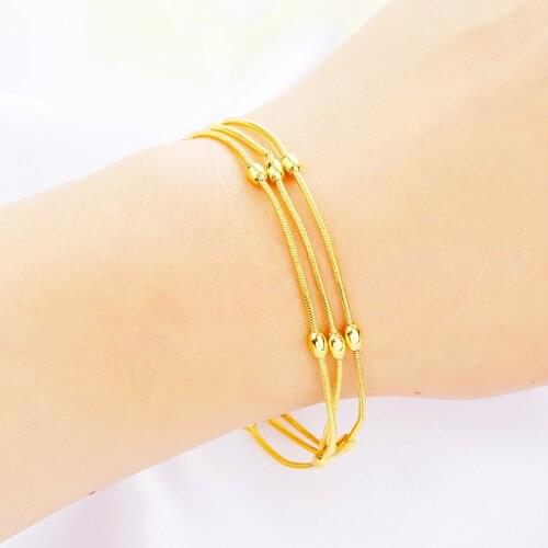 Hand Chain Bracelet Trendy Multi-layer chain 24K Gold Unique Round charm Bracelets Bangles for WomenJewelry Hot Sale