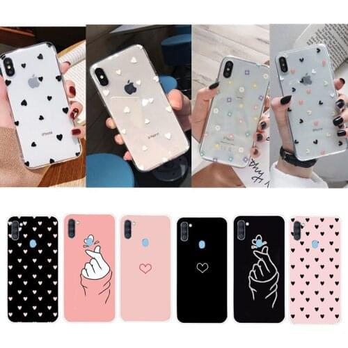 For Samsung Galaxy A11 A01 A20S A50 A20 A30 A70 S20 Ultra Plus Case Cover Silicone Soft TPU Flower Love Heart Cases For Samsung