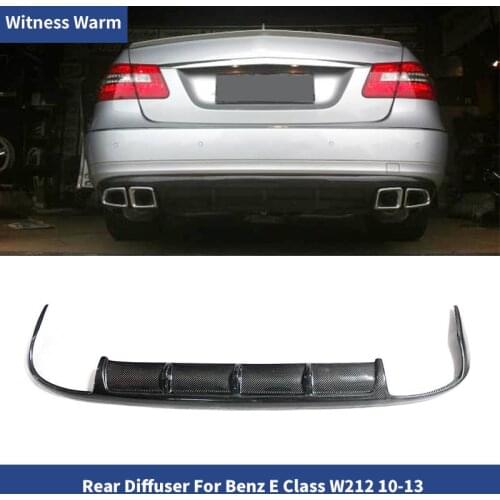 For Benz W212 AMG style Rear Bumper Exhaust Diffuser Lip Spoiler E350 E550 E300 Carbon Fiber Rear Lip for Standard Bumper 10-13