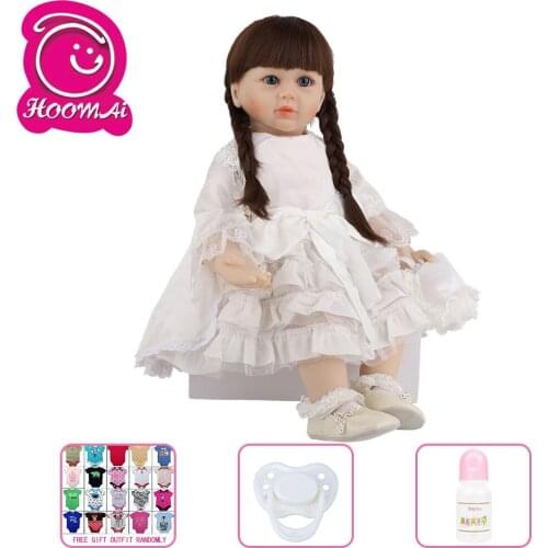 Hoomai 60 CM New Design Reborn Baby Doll Silicone Full Body Realistic Dress Up Cute Bebe Reborn Menina For Childrens Day Gifts