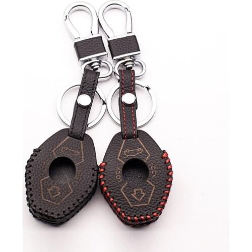 2 button Car leather key case for BMW E38 E39 E46 E53 E60 E63 61/64 E83 E85 /86 protection lock sets luggage chain Car styling