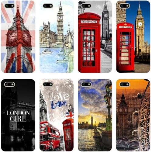 35H London Red Telephone Big Ben Soft Silicone Tpu Cover Case for huawei Honor 7a pro 7x play case