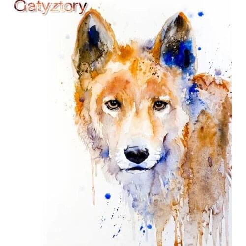GATYZTORY Frameless Picture Fox DIY Painting By Numbers Kit Animals Acrylic Paint On Canvas For Home Decor 40x50cm