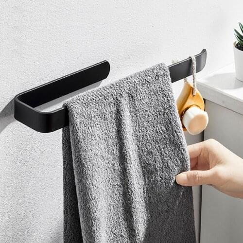Wall-mounted Bathroom Towel Rack Toilet Roll Paper Holder Living Room Bedroom Pajamas Clothes Hanging Ring Hanger Accessories