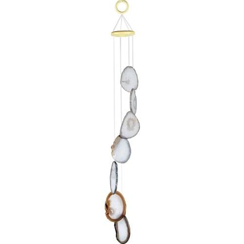 Natural Original Color Slices Agate Wind Chimes Handmade Wall Window Hanging Ornaments Home Decoration Room Decor