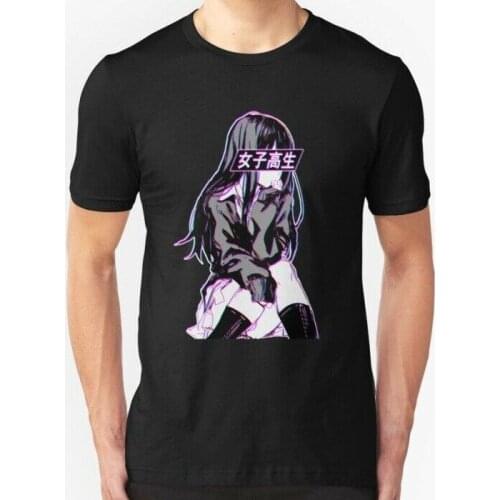 New Schoolgirl- Sad Japanese Anime Aesthetic MenS Brand Clothes Summer Cheap Crew Neck MenS Top Tee Awesome Shirts