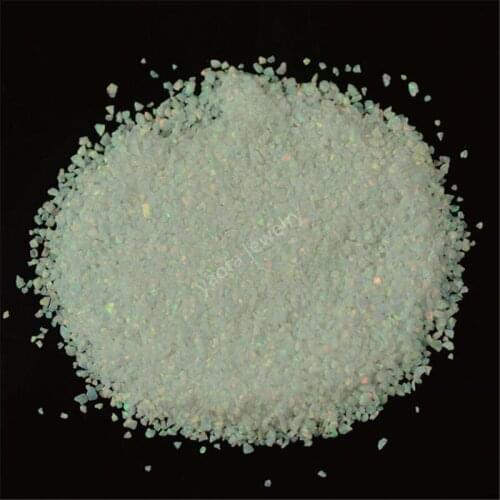 10 grams/lot 1.5mm-160mesh Op17 white & snow fire synthetic opal crushed/nail art material/opal crumb
