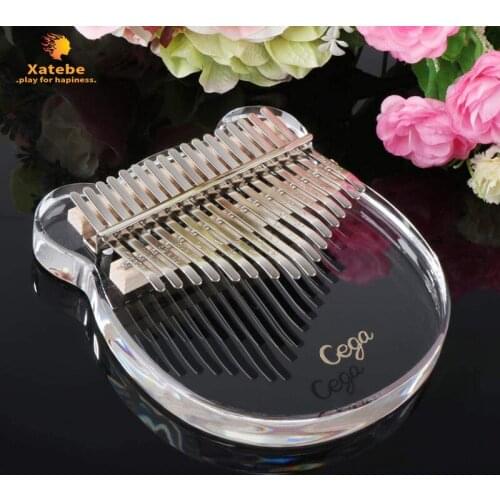 Cega Kalimba Thumb Piano 17Keys Mini Portable Piano Crystal, Birthday Gift For Beginners For Children Adults Acrylic transparent