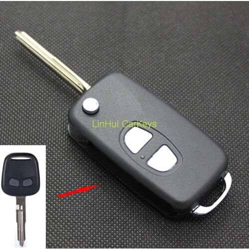 PINECONE for MITSUBISHI LANCER 2 Vertical Buttons Uncut Brass Blade Modified Remote Blank ABS Key Shell 1Pc Type 2