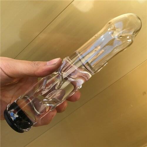 Hollow Glass Dildo Add Hot Ice Water Anal Plug Butt Plug Fake Penis Anus Massage Wand