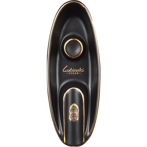 Portable Black Cigar Ashtray Home Ceramic Ashtray Pocket 1 Rest Holder Cigarette Ash Cigar Ash Slot Accessories