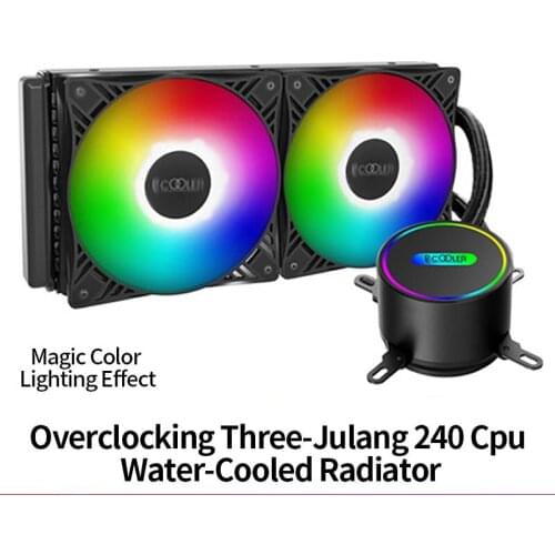 Overclocking Three Giant Waves 240 Integrated Water Cooling Radiator Cpu Fan Water Drain Computer Desktop