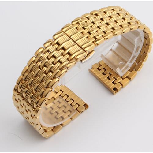 Watchbands 14mm 16mm 18mm 20mm 22mm Stainless Steel Metal Watch Band Strap Bracelet Rose Gold Silver for quartz watches men lady