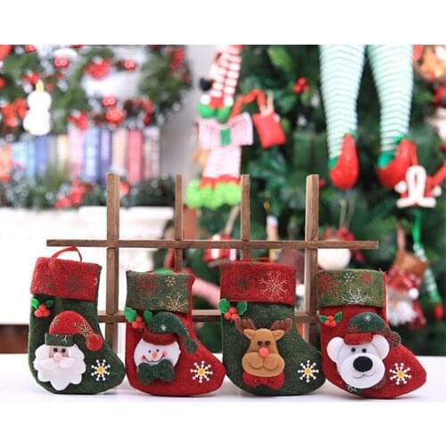 Christmas Stockings Christmas Socks Ornaments Santa Claus Gift Candy Bags Merry Christmas Decorations for Home Natal Noel 2020