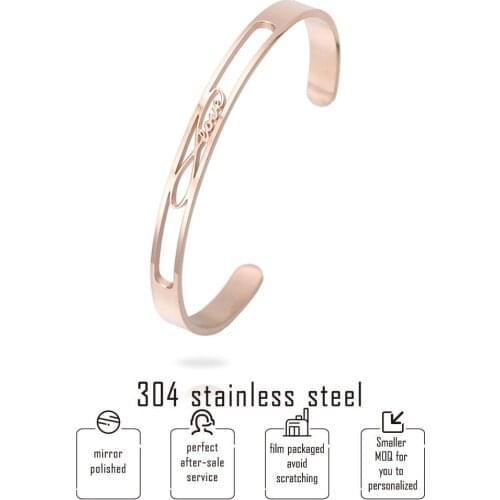 Stainless Steel Rose Gold Hollow Letters Bracelet Infinite LOVE Simple Bangle Women Jewelry Hot Wholesale 5PCS