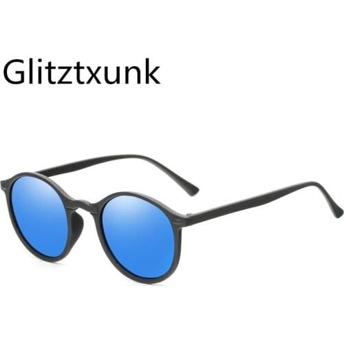 Glitztxunk Polarized Sunglasses Men Women Driving Classic Glasses Retro Round Frame Vintage Sun Glasses For Male Goggle UV400