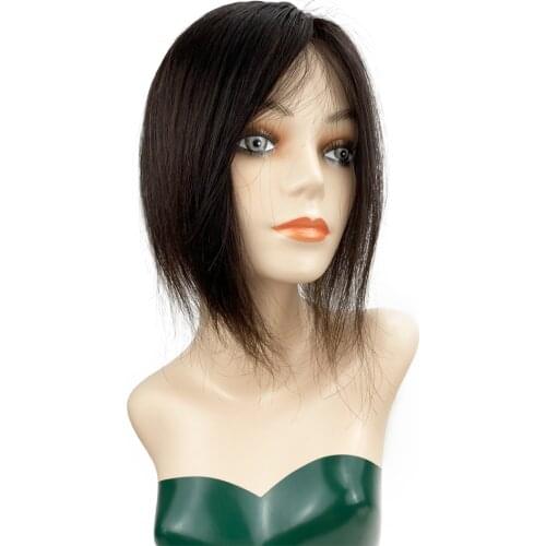 13x15CM Skin Base Brazilian Remy Human Hair Topper with Clips In Women Toupee for White Thin Bald Hair Free Part or with Bangs