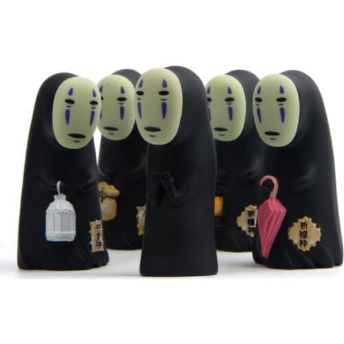 Studio Ghibli Spirited Away No Face Man Vinyl Action Figure Miyazaki Hayao Anime Kaonashi Model 8cm Decoration Doll Kids Toys