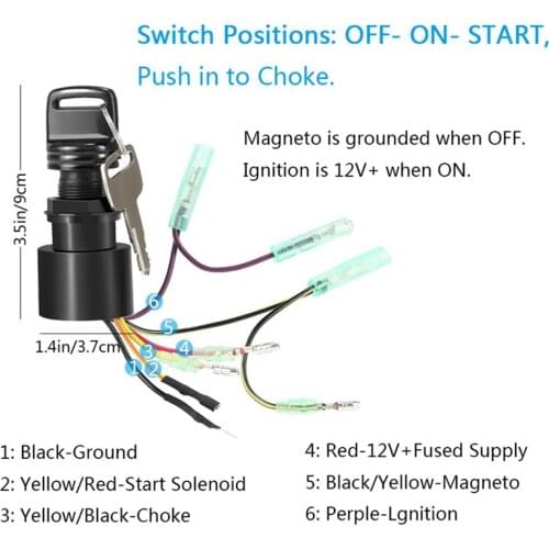 Boat Ignition Switch with 2 Keys for Mercury Mariner Off-Run-Start MP51090