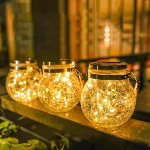 Yard Hanging Solar Powered String Fairy Light Jar Lights Lawn Decoration