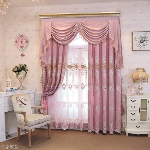 New European-style Chenille Embroidery Shading Curtains for Living Dining Room Bedroom
