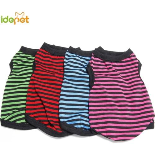 Pet Cat Clothes Summer Cat Vest Sports T Shirts Costume Thin Clothes for Small Dogs Chihuahua stripe Puppy Clothes for Kitty 30