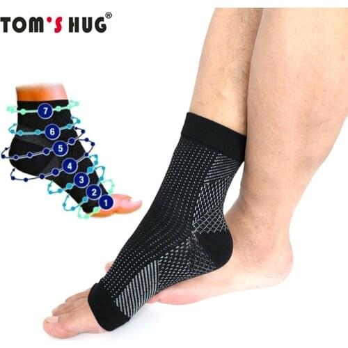 1 Pair Anti fatigue Sports Pressure Socks Ankle Foot Sleeve Stretch Compression Breatheable Yoga Support Black Brace Socks