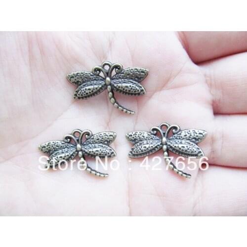 20pcs Antique Silver tone/Antique Bronze Filigree Dragonfly Pendant Charm/Finding,Bracelet Charm,Necklace DIY Accessory Jewelry