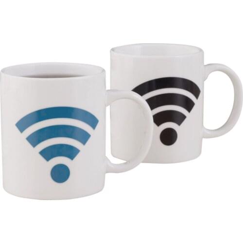 330ml Ceramic Mugs Changing Color Mug Milk Coffee Mugs Friends Gifts Student Breakfast Cup Signal pattern System Mugs Kettle