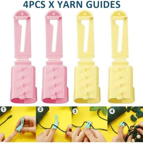 4pcs/set Plastic Yarn Guide Finger Holder Thimble Ring Splitter Knitting Tools Sweater Wool Sewing Accessories