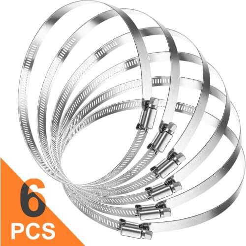 6pcs/Lot High Quality Screw Worm Drive Hose Clamp 304 Stainless Steel Hose Hoop Pipe Clamp Clip 141-165mm