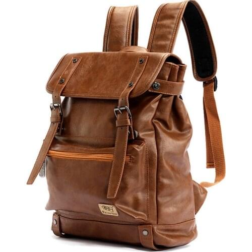 Three box Brand Leather Men Backpack Women Korean Backpack Male Travel Casual Daypacks For Teenagers Back Pack Bagpack Mochila