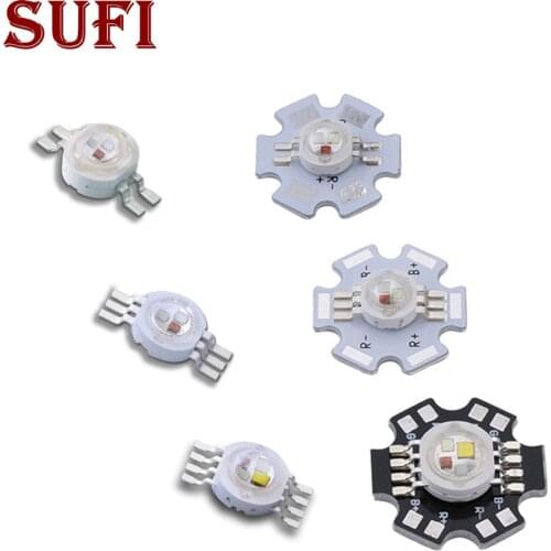 3W 9W 12W RGB RGBW High Power Lamp Chip 4pins 6pins 8pins LED Light Beads With 20mm Heatsink Red Geen Blue For DIY Stage Lamp