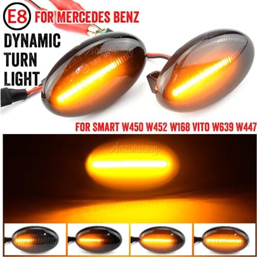 For Mercedes Benz Smart W450 W452 A-Class W168 Vito W639 W447 W415 LED Car Side Marker Lights Repeater Signal Lights