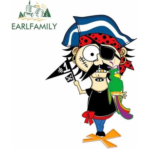 EARLFAMILY 13cm x 9.1cm for Pirate Farting Car Sticker Motorcycle Helmet Creative Personality Surfboard Waterproof Fashion Decal